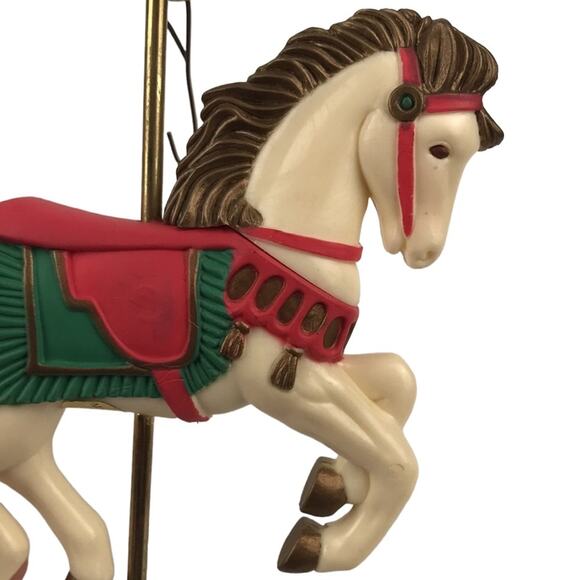 Vintage American Greetings 4'' Carousel Horse Christmas Tree Ornament AX-1035 - Picture 4 of 8